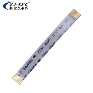 Câble plat FFC haute température XFE 60V à double face avec renfort bleu - Product Image 4