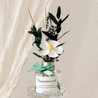 Diffuseur de parfum d'ambiance pour la maison, huile essentielle, fleurs séchées, diffuseur à bâtonnets 50ml, ensemble diffuseur à bâtonnets en verre personnalisé avec étiquette privée