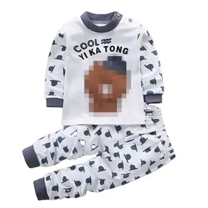 Free sample TZ1001 factory price fashion summer unisex full cotton baby clothes set new born infant 2pcs suit for boy girl