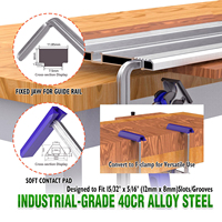Serre-joint réglable en acier inoxydable électroplaqué, à cliquet coulissant, capacité de charge de 30 à 500 kg, pour guide de scie à ruban, outils de travail du bois