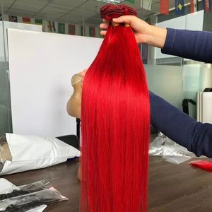 Los Mejores Productos para el Cabello con Cierre, Trama de Cabello Humano Virgen de Colores sin Procesar, Venta al Por Mayor de Cabello Brasileño Rojo <span class=keywords><strong>Tres</strong></span> Paquetes - Product Image 1