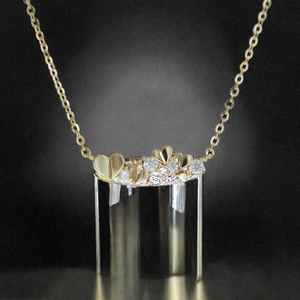 Collier élégant en argent sterling 925 plaqué or jaune 14 carats avec petit pendentif en forme de cœur minimaliste certifié GRA pour femmes - Product Image 3