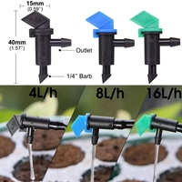 Gotero de Compensación de Presión con Código de Color TJ, Gotero de PE con Códigos de Color y Caudales de 2-4-8-16L/H para Riego de Vegetales y Jardines