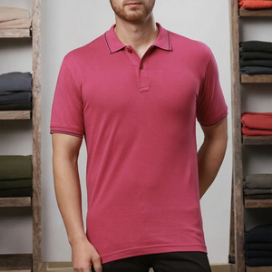 เสื้อโปโลแขนสั้นผู้ชาย สีพื้น สไตล์ลำลอง สำหรับตีกอล์ฟ  รับสกรีนโลโก้ สีตามสั่ง แต่งขอบปกเสื้อตามสั่ง - Product Image 3