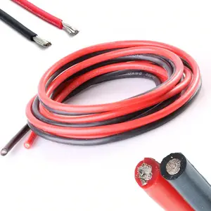 1米红色黑色硅胶电线6AWG 7AWG 8AWG 10AWG 12AWG 14AWG 16AWG 18AWG耐热硅胶电线电池电缆