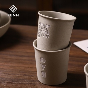 Tazza da Caffè in Ceramica Minimalista <span class=keywords><strong>Giapponese</strong></span> FENN con Logo Personalizzato al Laser, a Forma di Bicchiere di Carta, Non Smaltata, Senza Manico, in Argilla, Ideale come Regalo - Product Image 2