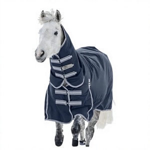 Couverture d'équitation d'hiver de luxe ultra-légère et très résistante, imperméable, respirante, avec doublure polaire chaude, en polycoton long - Product Image 1