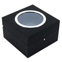 Caja de Madera para Reloj con Logotipo Personalizado, Acabado Negro Mate, Caja de Empaque Individual de Lujo para Reloj