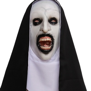 Máscara de Látex de Halloween, Terrorífica, de Monja Fantasma Malvada, Valak, para Adultos, Cobertura Facial Completa, Accesorios para Fiestas, Pañuelo para la Cabeza - Product Image 2
