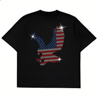 Transfert thermique personnalisé avec strass pour la fête de l'Indépendance, motif en strass pour t-shirt