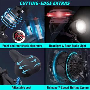 จักรยานไฟฟ้า2000W 48V จักรยานไฟฟ้าสำหรับเมืองจักรยานไฟฟ้าช่วงล่างด้านหน้า - Product Image 4