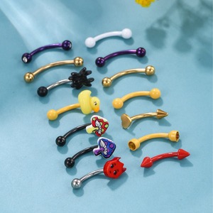 Piercing de Ceja con Diseño de Araña, Hongo o Pato, en Acero Inoxidable 316L, Joyería Decorativa Moderna, Redonda, Puntiaguda y Cónica - Product Image 1