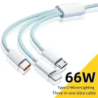 Câble USB Type C 6A 3 1 66W Super Fast Charging pour téléphone portable pour OPPO pour iPhone 12/2/3M