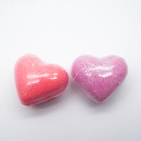 Sels de bain explosifs - version en forme de petit cœur, boule de bain pour une peau douce et tendre, spa corporel pour le bain