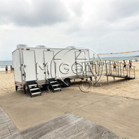 Toilettes portables durables, toilettes mobiles avec lavabo, toilettes accessibles aux fauteuils roulants, compartiment en fibre de verre