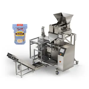 Automatic linear weigher weighing packing filling grain snacks shrimp chips pouch packing machine