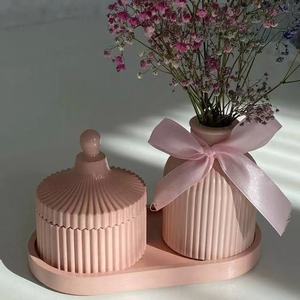 Grand <span class=keywords><strong>moule</strong></span> en silicone pour plateau, vase, rangement, en résine, motif lotus, pour décoration intérieure, outils de pâtisserie, plateau en plâtre et ciment, boîte de rangement DIY - Product Image 5