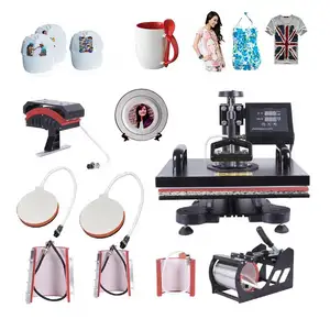 combo 8 IN 1 printing machine for Cup/plate/hat/tshirt