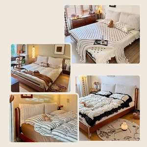 Lit de repos Boori en bois massif, mobilier de chambre à coucher simple, classique, durable et confortable, taille King ou Queen, pour adultes - Product Image 4