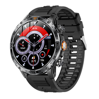 Montre connectée AK91 pour hommes, écran 1,7 pouces, batterie 1000 mAh, étanche IPX8, assistant vocal IA, plus de 100 modes sportifs, boussole, moniteur de fréquence cardiaque