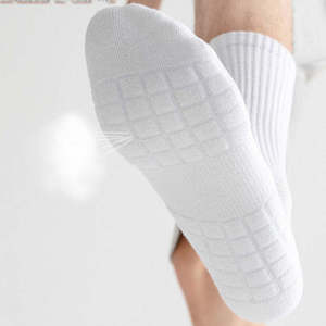 <b>Men's</b> Ankle <b>Socks</b> Solid Color Knitted Breathable Cotton Summer <b>White</b> - Product Image 2