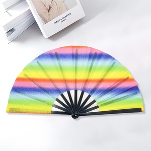 Golden Glitter Folding Fan Handmade <b>Bamboo</b> Traditional Classic Art Collectible Fan Plastic Fans - Product Image 6