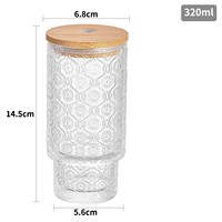 Juego de Vasos Contemporáneos JNSM con Patrón Vertical en Forma de Maceta, 350ml/450ml/750ml, para Jugo, Whisky, Cerveza, Café, con Tapa de Madera