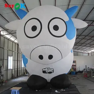giant animal advertising inflatable cow milka