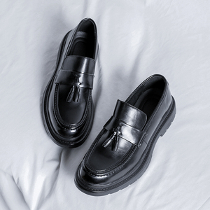 Scarpe eleganti da uomo firmate retrò mocassini Casual in pelle microfibra-punta alta facile da indossare altezza che aumenta i nuovi stili per i grandi - Product Image 4