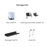 Organisateur de bureau à fixation par pince GMPB-05-02 avec kits de rangement, panneau perforé pour jeux, organisation de bureau, gestion