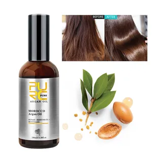 Minyak Argan organik Label pribadi, minyak Serum Rambut alami murni 100ml