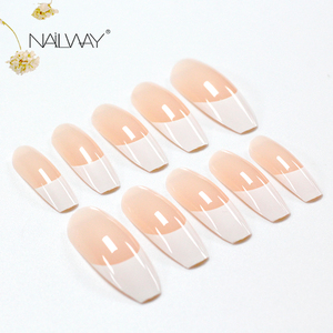 Faux-ongles en plastique artificiel, extension pour les ongles naturelle à la française, couverture complète, style <span class=keywords><strong>ballerine</strong></span>, à faire soi-même, accessoires de manucure, pièces - Product Image 3