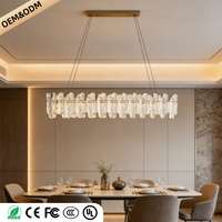 Lustre moderne en cristal suspendu au plafond, luminaire minimaliste de luxe pour salon, luminaire suspendu au-dessus de la table