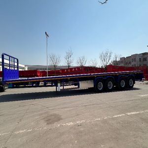 2024 Exportación 4 Ejes 20ft 40ft Contenedor Transporte 60-100Tons Cama plana Camión Semi Remolque - Product Image 6