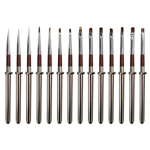Pinceau à ongles plat en nylon avec couvercle métallique pour gel UV, liner et dégradé, pour la décoration de manucure - Product Image 6