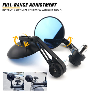 Rétroviseurs latéraux <span class=keywords><strong>de</strong></span> <span class=keywords><strong>guidon</strong></span> <span class=keywords><strong>de</strong></span> <span class=keywords><strong>moto</strong></span>, forme ronde, rétro, anti-éblouissement, convexe, <span class=keywords><strong>avec</strong></span> extrémité <span class=keywords><strong>de</strong></span> barre pour Vespa Sprint Primavera GTS - Product Image 5