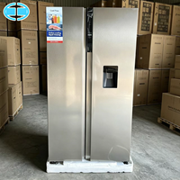 Réfrigérateur côte à côte 529L avec distributeur d'eau, en acier inoxydable, double porte, encastrable pour maison et hôtel