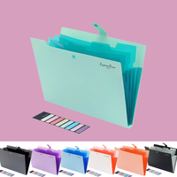 Porte-documents extensible en plastique A4 à 5 poches, logo personnalisé, organiseur de documents en PP, sac de classement multicolore pour le bureau