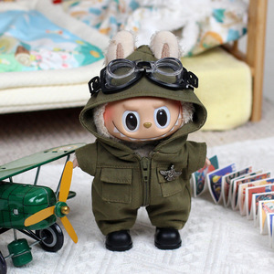 Labubu <b>Doll</b> Clothes Pilot Onesie Three Piece Flight Suit With Medals For 1/3 Scale Vinyl <b>Dolls</b> Unisex Youth Apparel - Product Image 4
