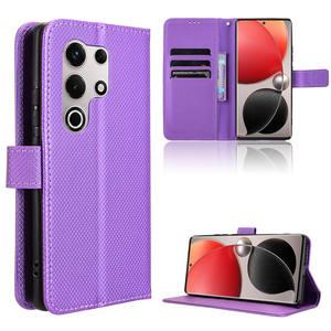 Cartera de lujo con patrón de diamantes, funda de teléfono con Tapa de cuero PU para itel S25 Ultra 4G - Product Image 5