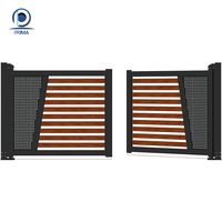 Portail extérieur en aluminium robuste Prima Model 030, porte à persiennes horizontales, clôture moderne, entrée résistante à la rouille, garantie 5 ans