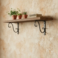 Support mural en acier noir durable pour étagères à serviettes de salle de bain et rangement rustique de style ferme