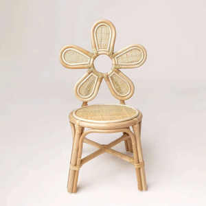 Wholesale Handmade Rattan Flower <b>Chair</b> <b>for</b> Kids Natural Cane Wicker <b>Nursery</b> Furniture Boho Style Children Seat - Product Image 2