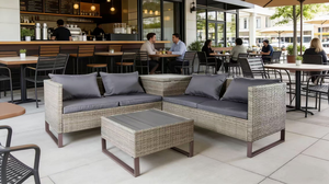 <span class=keywords><strong>Promotion</strong></span> Prix <span class=keywords><strong>Bas</strong></span> Canapé d'Angle Moderne en Acier Galvanisé et Rotin KD - Product Image 6