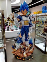 Statues en résine Boîte d'artisanat lumineuse unisexe Statue grandeur nature Goku et végéta Sculpture en fibre de verre