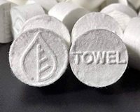 Individually Wrapped Compressed Travel Towels Soft Nonwoven Plaid Texture Disposable Hygienic Wipes Camping Hotel Bath Beauty