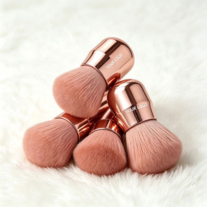 Custom Logo Pink Mushroom Head Makeup <b>Brush</b> Rose Gold Handle Soft Synthetic Nail Dust Cleaning Powder Blush - Product Image 2