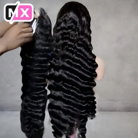 Perruque de cheveux humains vierges vietnamiens bruts de 30 à 40 pouces, perruque frontale HD sans colle, perruques brésiliennes 100 % cheveux humains à ondulations profondes avec dentelle frontale