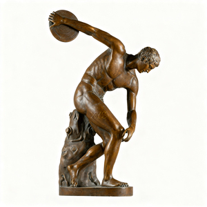 Outdoor Garden Home Decoration Ancient Greek Bronze Nude Black Man Thrower Sculpture Statue Life-Size Modern Plastic Custom - Product Image 3