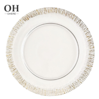 Vente directe usine : Assiettes de présentation en verre de luxe pour mariage, service de personnalisation avec logo